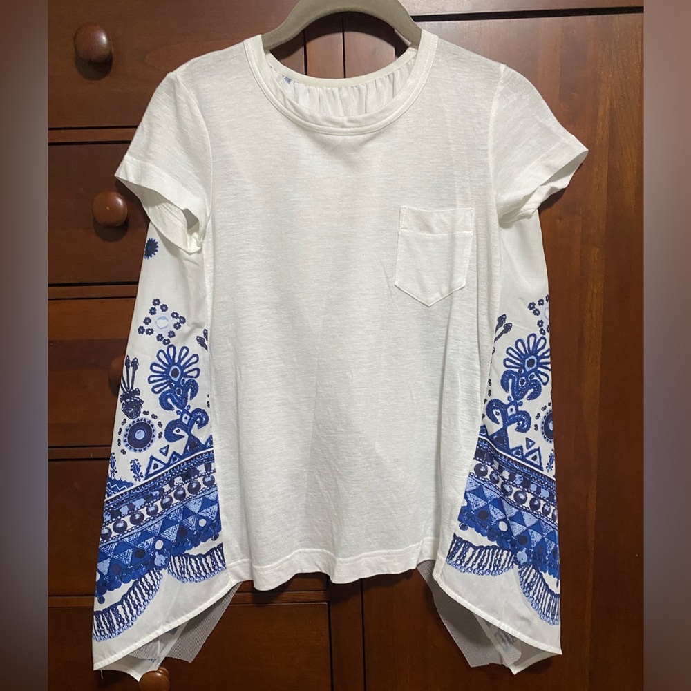 Sacai Tops T-Shirt Sewn